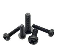 FALKIN Vis Phillips en Nylon noir, 50 pièces, pilier d'espacement hexagonal mâle femelle for Circuit imprimé M2 M2.5 M3 M4(Phillips head screw,M4x8mm)