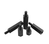 FALKIN Vis Phillips en Nylon noir, 50 pièces, pilier d'espacement hexagonal mâle femelle for Circuit imprimé M2 M2.5 M3 M4(Hex nut,M4x12mm)