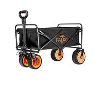 FALKO GO Chariot électrique pliable, pneus larges sur toutes les surfaces, chariot à main avec moteur, chariot de jardin, chariot de plage pour excursion, camping, pliable