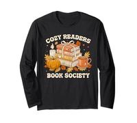 Fall Bibliophile Cozy Readers Book Society T-Shirt Manche Longue