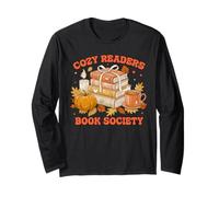 Fall Bibliophile Cozy Readers Book Society T-Shirt Manche Longue