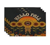 Fall Bullmastiffs Lot de 4 sets de table motif chien 30,5 x 45,7 cm, motif tournesol rétro automnal, pour salle à manger, décoration de la maison et de la cuisine