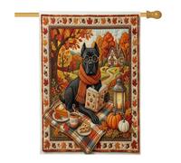 Fall Cane Corso Drapeau de maison de chien 71,1 x 101,6 cm double face pour décoration extérieure, style matelassé automne, camping, cour, drapeau de maison, drapeau de campagne extérieur