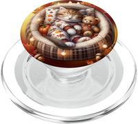 Fall Cat Theme Graphic for New Kitten Owners Cute Autumn PopSockets PopGrip pour MagSafe