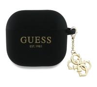 Fall CG Mobile Guess Charm en Silicone 4G pour AirPods 4 Noir