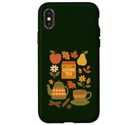 Fall Comforts Cozy Cottage Core Tea and Fall Hygge Design Coque pour iPhone X/XS