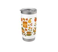 Fall Comforts Cozy Cottage Core Tea and Fall Hygge Design Gobelet isotherme en acier inoxydable double paroi