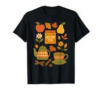 Fall Comforts Cozy Cottage Core Tea and Fall Hygge Design T-Shirt Graphique avec Valeur