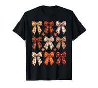 Fall Coquette Bow Fall Pumpkin Thanksgiving Women Girl T-Shirt