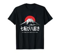 Fall Down Seven Times Get Up Huit Proverbe Japonais T-Shirt Graphique avec Valeur
