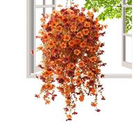Fall Flowers Artificial for Decoration - Garden Bouquet for Seasonal Display | Resistant Silk Floral Arrangement, Fake Plants, Bright Autumn Decor for Porch Door Fence Patio, 70cm Yellow Orange Brown