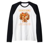 Fall for Jesus Christian Faith Bouquet d'automne Thanksgiving Manche Raglan