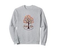 Fall for Jesus: Faith Like Falling Leaves Citation chrétienne Sweatshirt, Unisexe pour Adultes, Gris Chiné, L