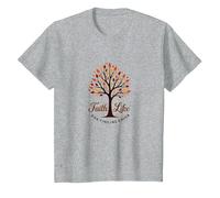 Fall for Jesus: Faith Like Falling Leaves Citation chrétienne T-Shirt, Enfant, Gris Chiné, 3 Ans