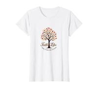 Fall for Jesus: Faith Like Falling Leaves Citation chrétienne T-Shirt, Femme, Blanc, XL