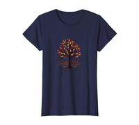Fall for Jesus: Faith Like Falling Leaves Citation chrétienne T-Shirt, Femme, Bleu Marine, L