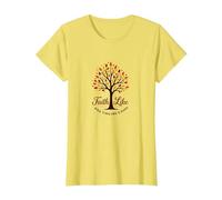 Fall for Jesus: Faith Like Falling Leaves Citation chrétienne T-Shirt, Femme, Citron, XL