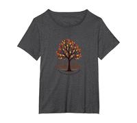Fall for Jesus: Faith Like Falling Leaves Citation chrétienne T-Shirt, Femme Grandes Tailles, Chiné Foncé, 4X