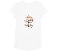 Fall for Jesus: Faith Like Falling Leaves Citation chrétienne T-Shirt, Fille, Blanc, L