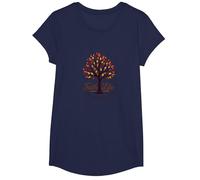 Fall for Jesus: Faith Like Falling Leaves Citation chrétienne T-Shirt, Fille, Bleu Marine, XS