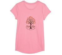 Fall for Jesus: Faith Like Falling Leaves Citation chrétienne T-Shirt, Fille, Rose, XS
