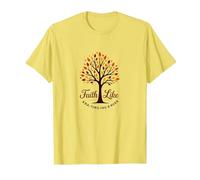 Fall for Jesus: Faith Like Falling Leaves Citation chrétienne T-Shirt, Homme, Citron, 3XL