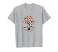 Fall for Jesus: Faith Like Falling Leaves Citation chrétienne T-Shirt, Homme, Gris Chiné, 6XL