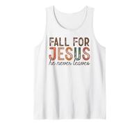 Fall for Jesus He Never Leaves Christian Faith Chemise d'automne Débardeur