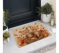 Fall Fox Paillasson motif animaux oranges pour entrée extérieure et intérieure, décoration rustique, caoutchouc antidérapant, imperméable, absorbant la poussière, facile à nettoyer, 73,6 x 43,2 cm