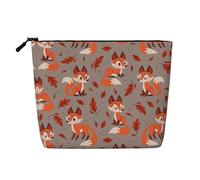 Fall Fox Trousse à maquillage monocouche en faux lin avec imprimé renard