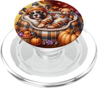 Fall French Bulldog for Women Autumn Sleeping Dog Frenchie PopSockets PopGrip pour MagSafe
