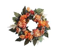 Fall Front Door Wreath, Maple Leaf Door Decoration, Seasonal Decorative Garland, Lifelike Autumn Leaves Design, Welcome Sign Accent for Thanksgiving, Halloween, Porch, Wall, Mantel, 45cm