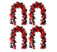 Fall Garland Outdoor, Maple Leaves Garlands, Thanksgiving Falls Decor, 4-Piece Set Home Decoration, Party Supplies for Garden, Autumn Yard, Halloween Indoor Holiday, Patio, and Outdoor Use