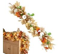 Fall Garland with Lights Light Up Fall Garland 67 inch Thanksgiving Home | Decorative Festive Garlands for Homeowners Renters Entryway Office Home Apartment Living Room Bedroom Coffee Shop