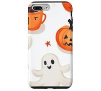 Fall Ghost Pumpkin with Coffee Mugs Halloween Ghosts Coffee Coque pour iPhone 7 Plus/8 Plus