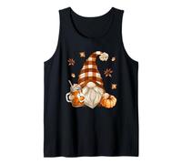 Fall GNOME in Autumn Buffalo Plaid Who Loves Pumpkin Spice Débardeur