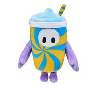 Fall Guys- Peluche douce Deluxe 20 cm officielle avec Bean Skin Slurpie jeu vidéo Ultimate Knockout, avec gobelet de granité bleu et jaune et paille-5 personnages de la saison 1 à collectionner, 62593