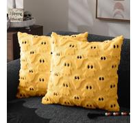 Fall Halloween Throw Pillow Covers, Housses De Coussin FantôMes D'Halloween, Housse De Coussin Halloween 45X45 Cm, Taies D'Oreiller FantôMe Blanches, Pour DéCoration D'IntéRieur (Fantôme orange)