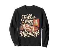Fall in Love with Cozy Mornings Autumn Bedroom Scene Sweatshirt