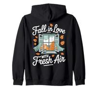 Fall in Love with Fresh Air Autumn Window Leaves Sweat à Capuche