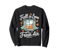 Fall in Love with Fresh Air Autumn Window Leaves Sweatshirt