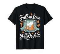 Fall in Love with Fresh Air Autumn Window Leaves T-Shirt
