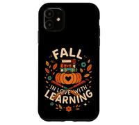 Fall in Love with Learning Book Autumn Pumkins and Teachers Coque pour iPhone 11