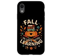 Fall in Love with Learning Book Autumn Pumkins and Teachers Coque pour iPhone XR