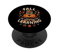 Fall in Love with Learning Book Autumn Pumkins and Teachers PopSockets PopGrip Adhésif