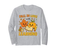 Fall in Love with Learning Cute Autumn Teacher Manche Longue
