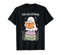Fall in Love with Reading Ghost Pumpkin Books Cute T-Shirt