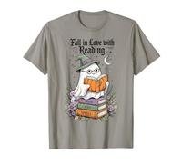 Fall in Love with Reading Ghost Witch Pumpkin Cute T-Shirt