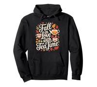 Fall in Love with Tea Time Autumn Leaves Sweat à Capuche