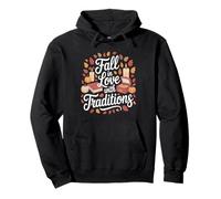Fall in Love with Traditions Autumn Pumpkins Leaves Sweat à Capuche